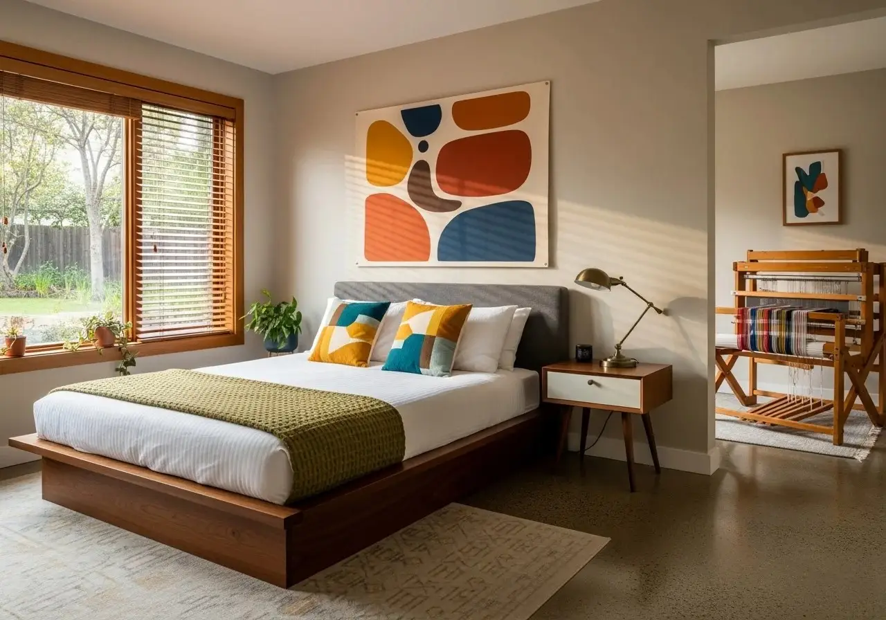 beautiful mid century modern bedroom room loom