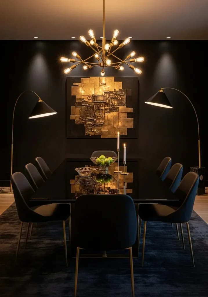 black brass dining
