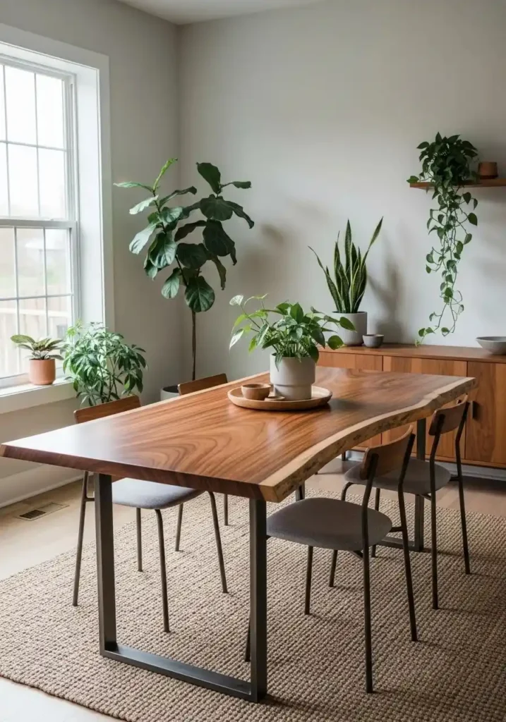 live edge wood dining table