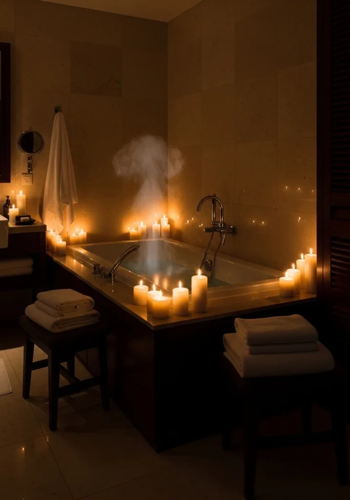 Bathroom lighting with dimmer