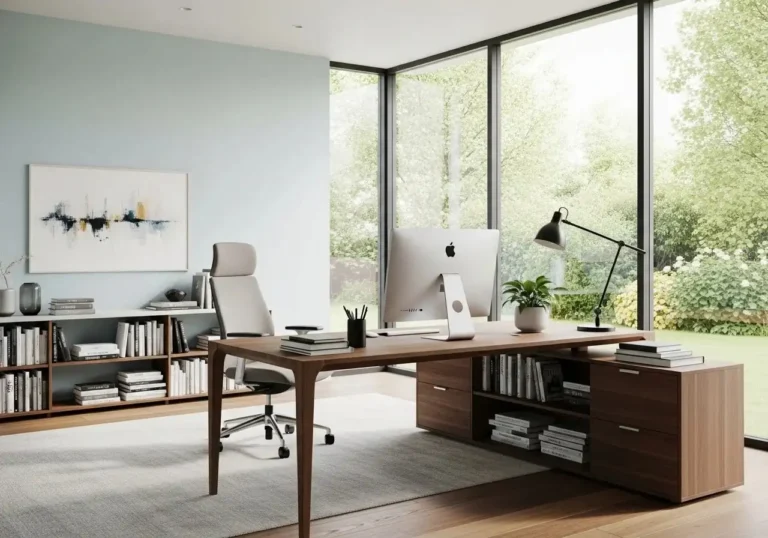 Full view of beautiful home office design look