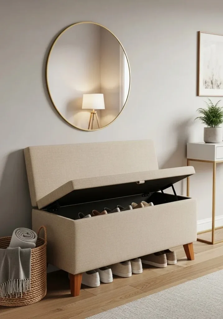 shoe storage bench entryway