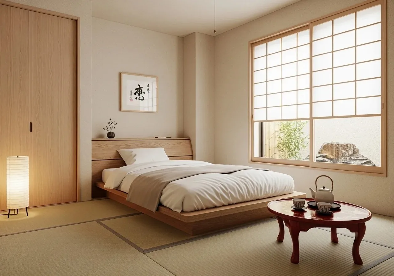 Full view Japanese bedroom look