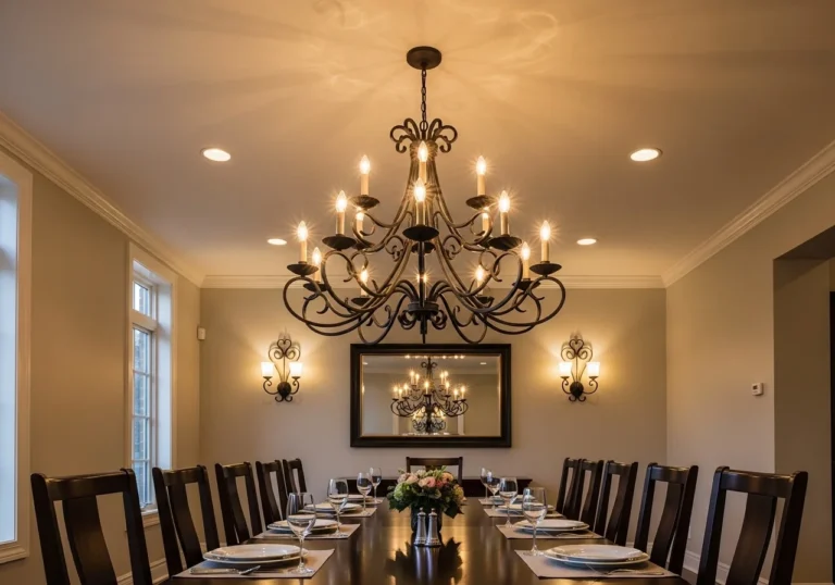 Full view of dining room lighting look