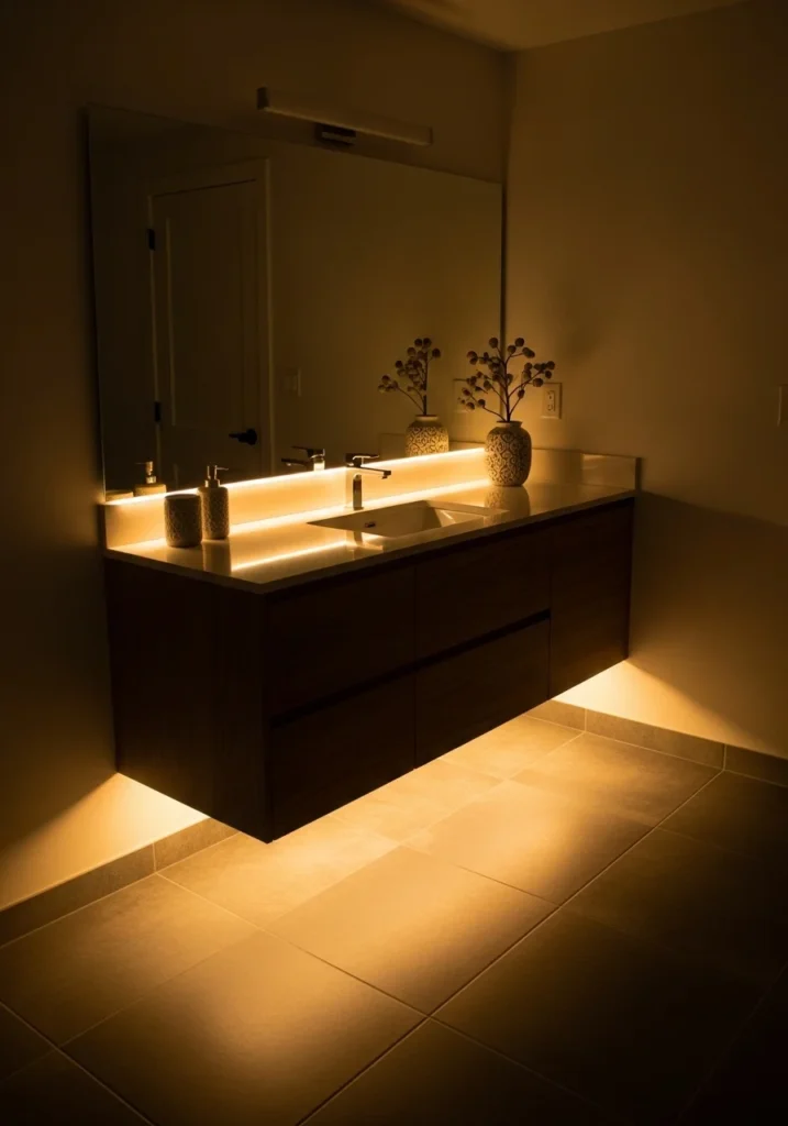 Under vanity LED lighting