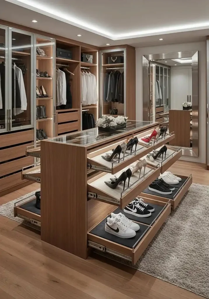 pull out shoe drawers closet