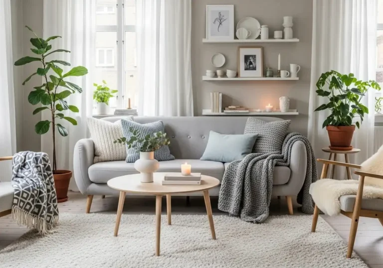 beautiful Scandinavian living room Cozy