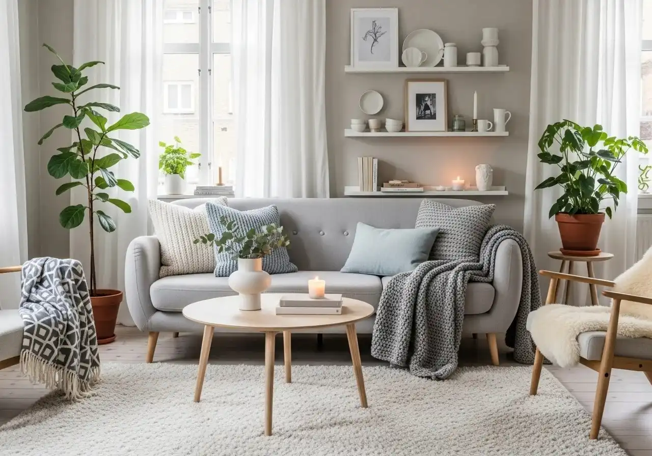 beautiful Scandinavian living room Cozy