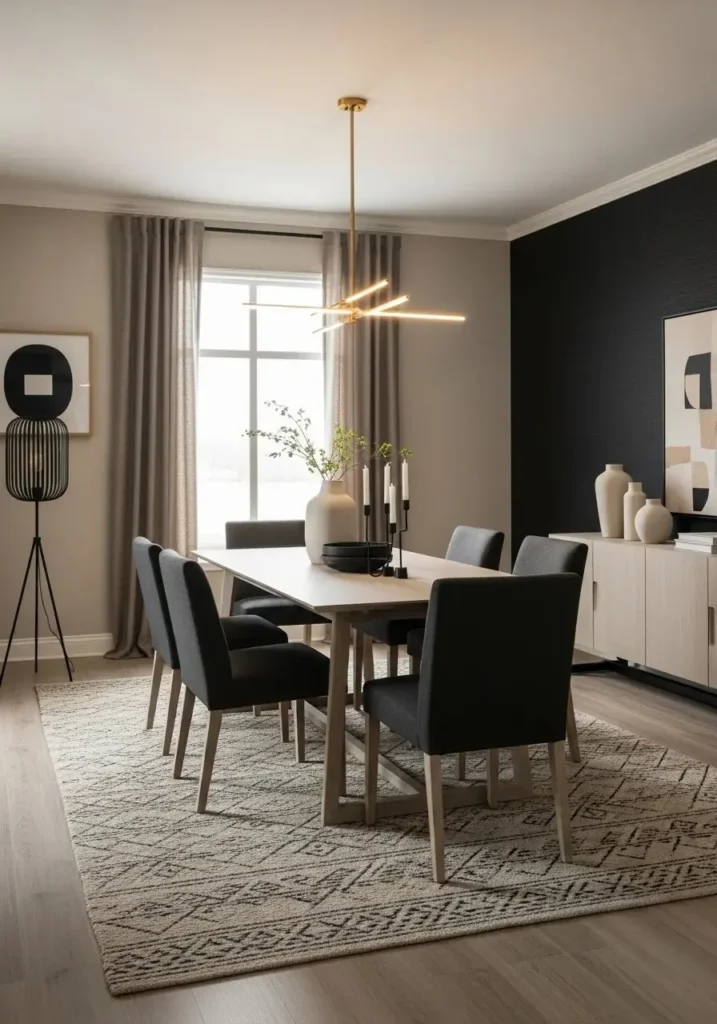 black beige dining