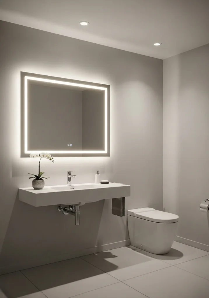 Lighted medicine cabinet mirror