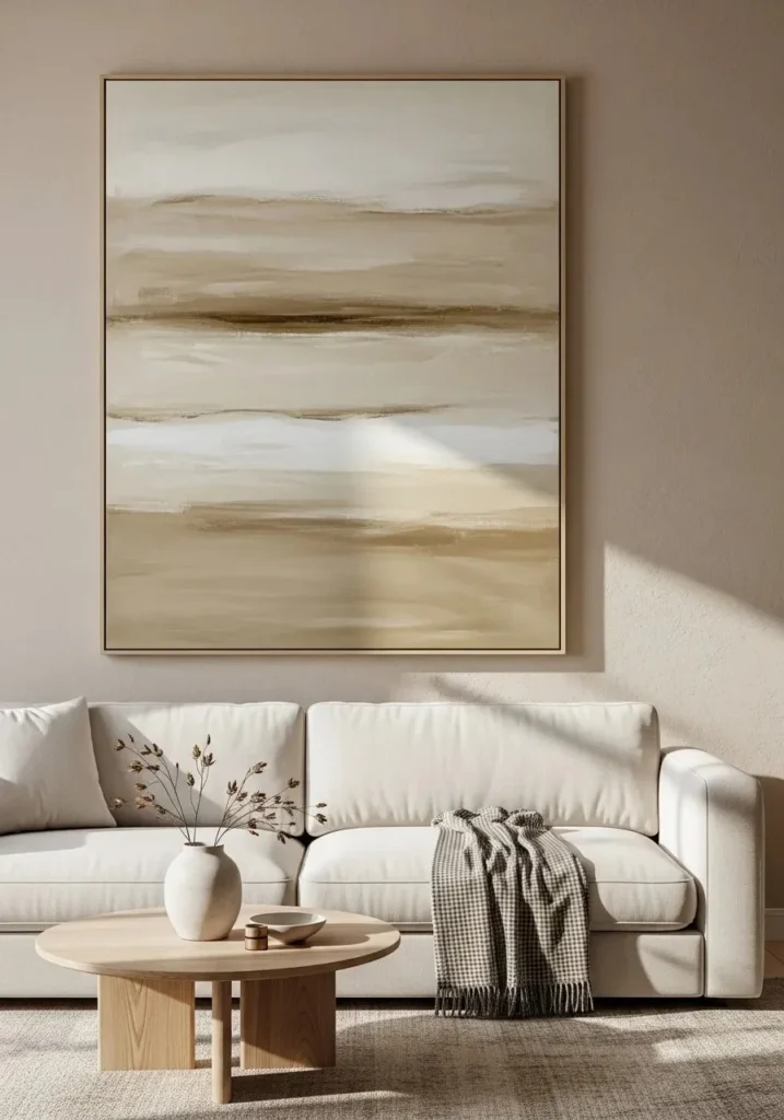 beige layered artwork