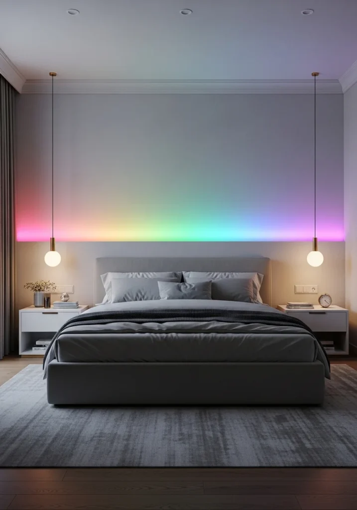 rainbow LED lighting bedroom