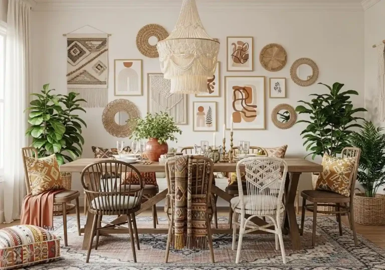 beautiful boho dining room look