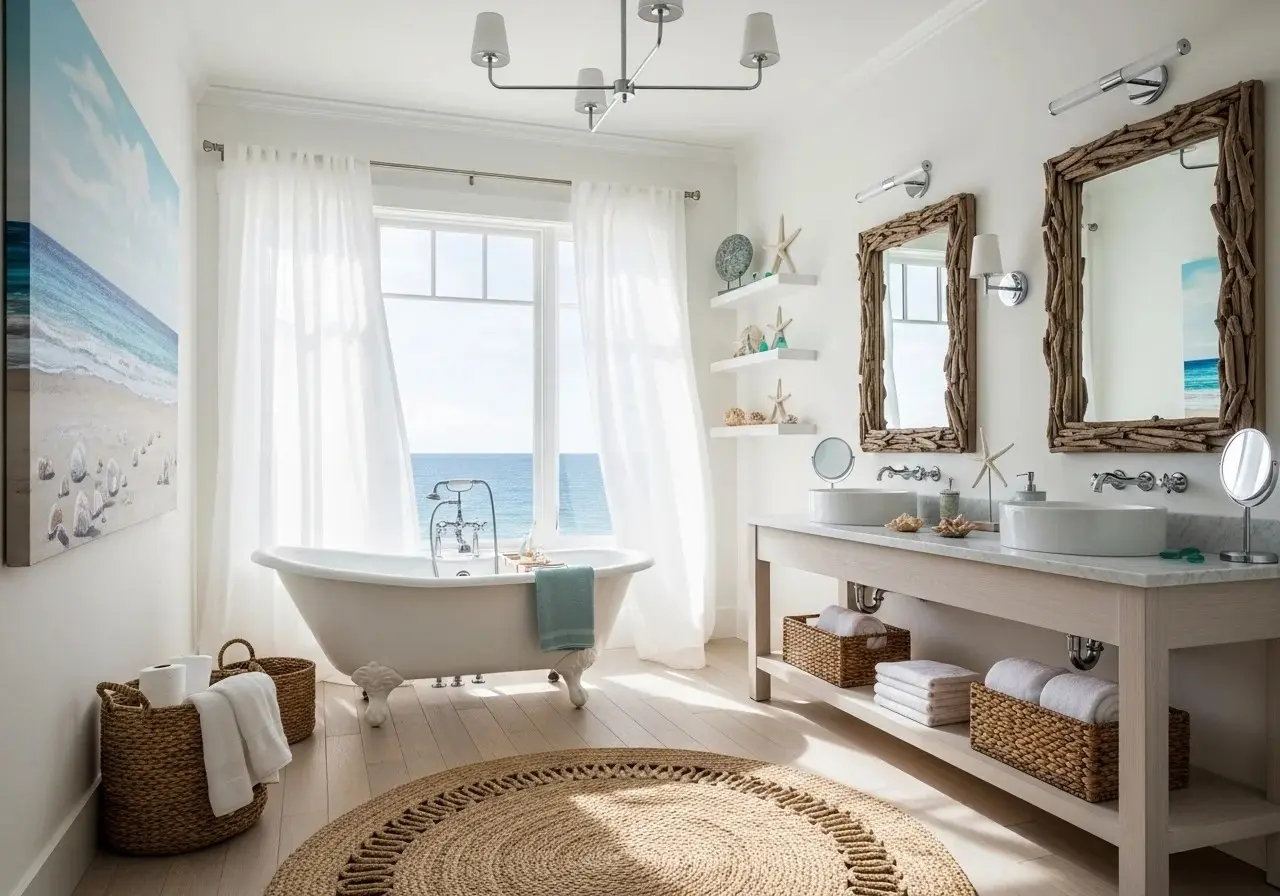 Beautiful coastal bathroom look