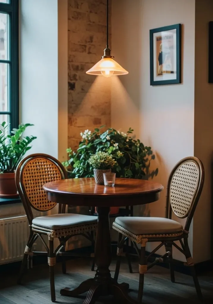 small bistro dining table setup