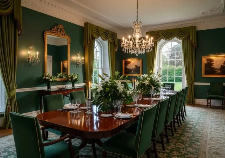 beautiful green dining room look
