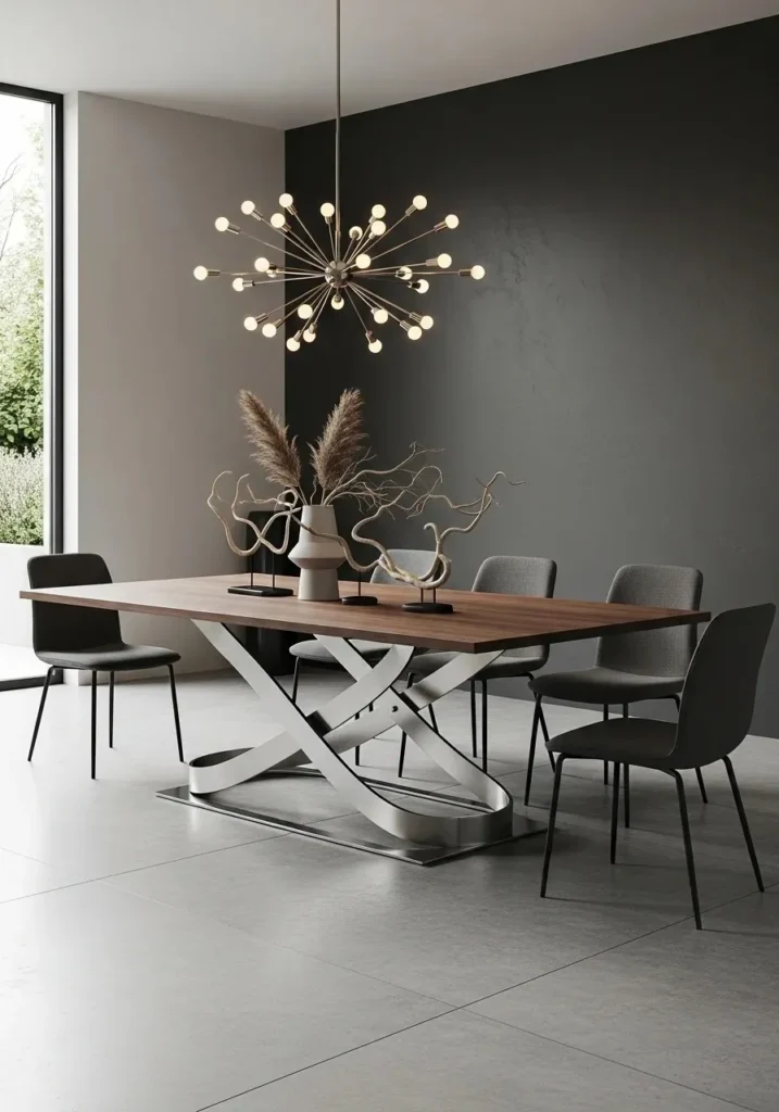 sculptural base dining table idea