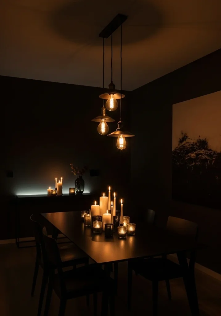 cozy black dining