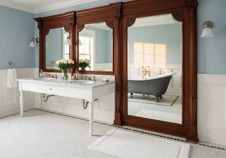 beautiful bathroom with mirror look