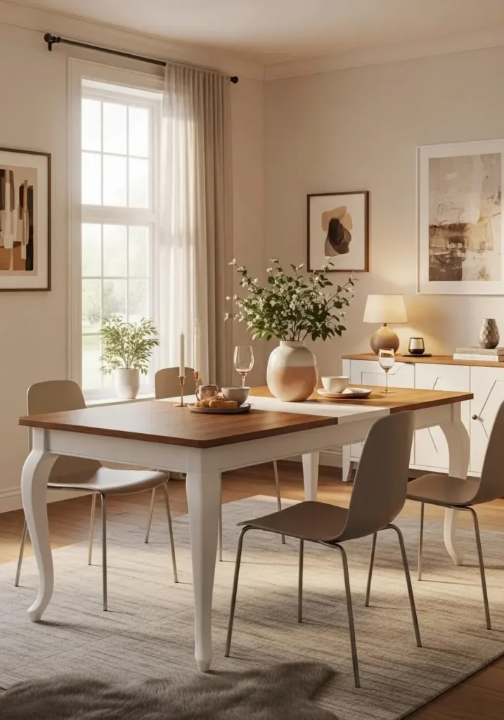 two tone dining table design