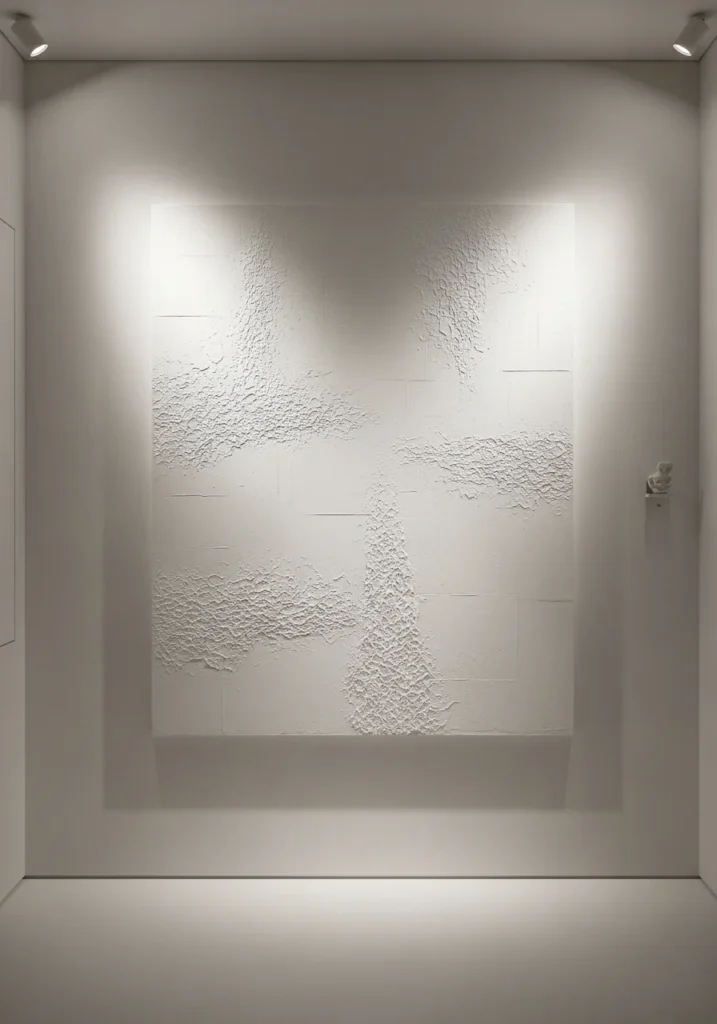 white textured wall art