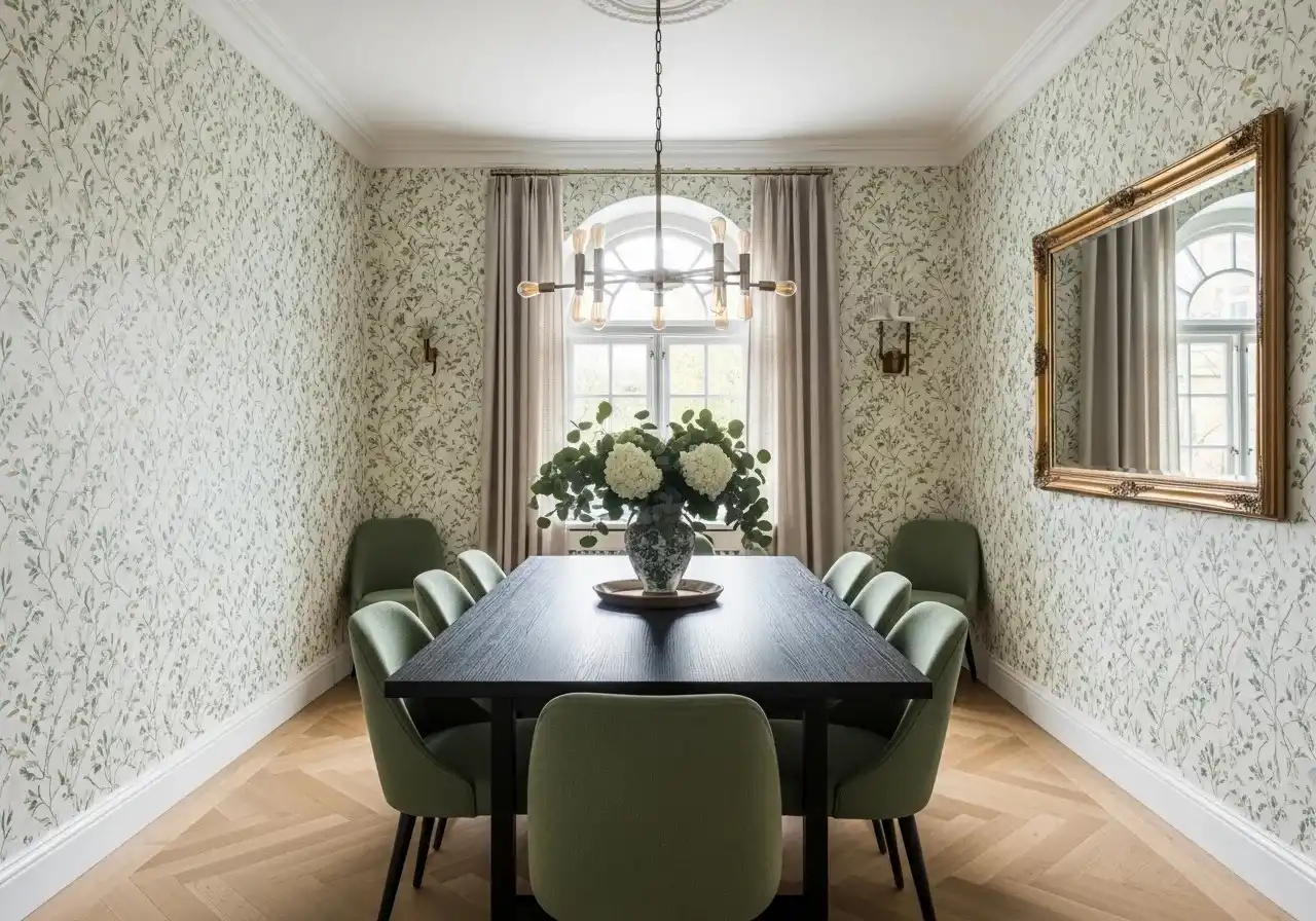 beautiful dining room wallpaper look