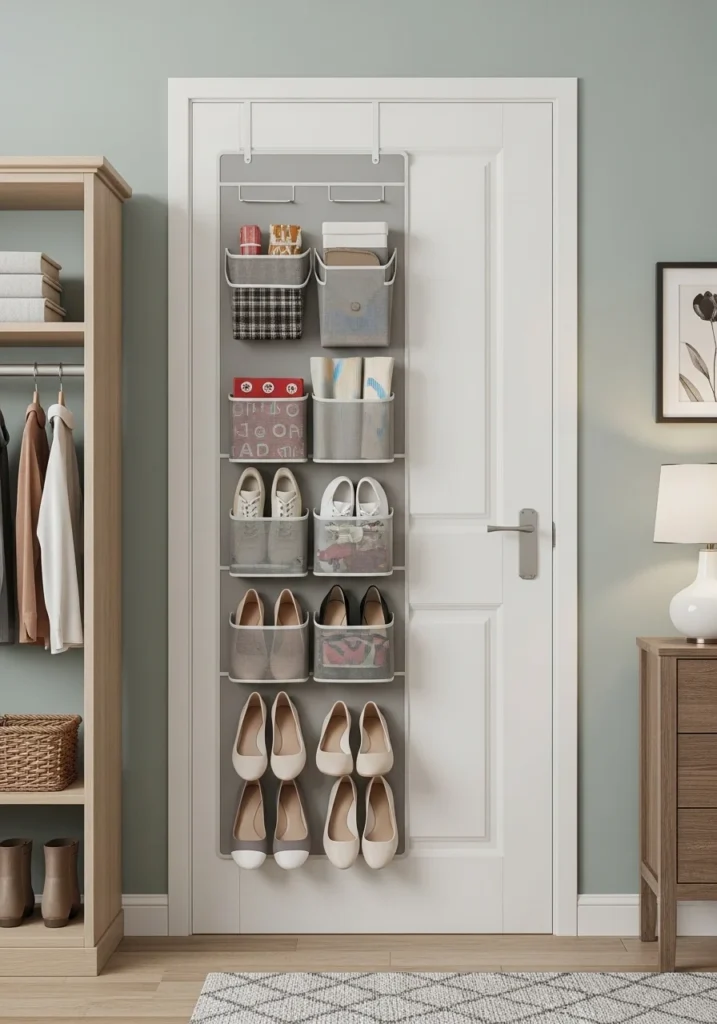 Over-the-door organizer for shoes and accessories