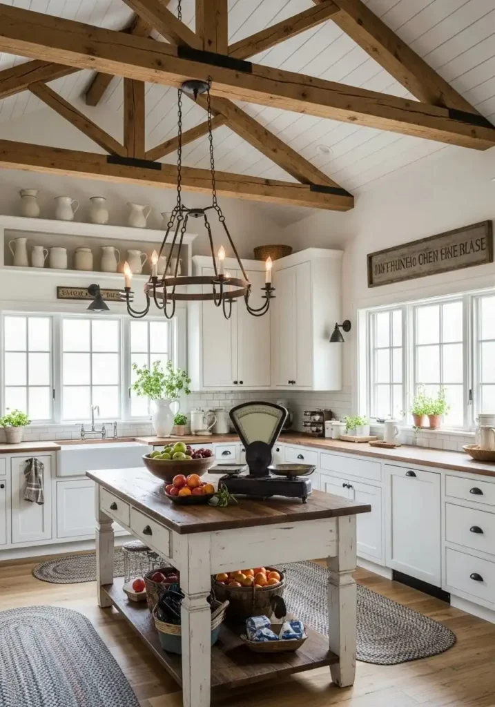 farmhouse vaulted ceiling kitchen ideas