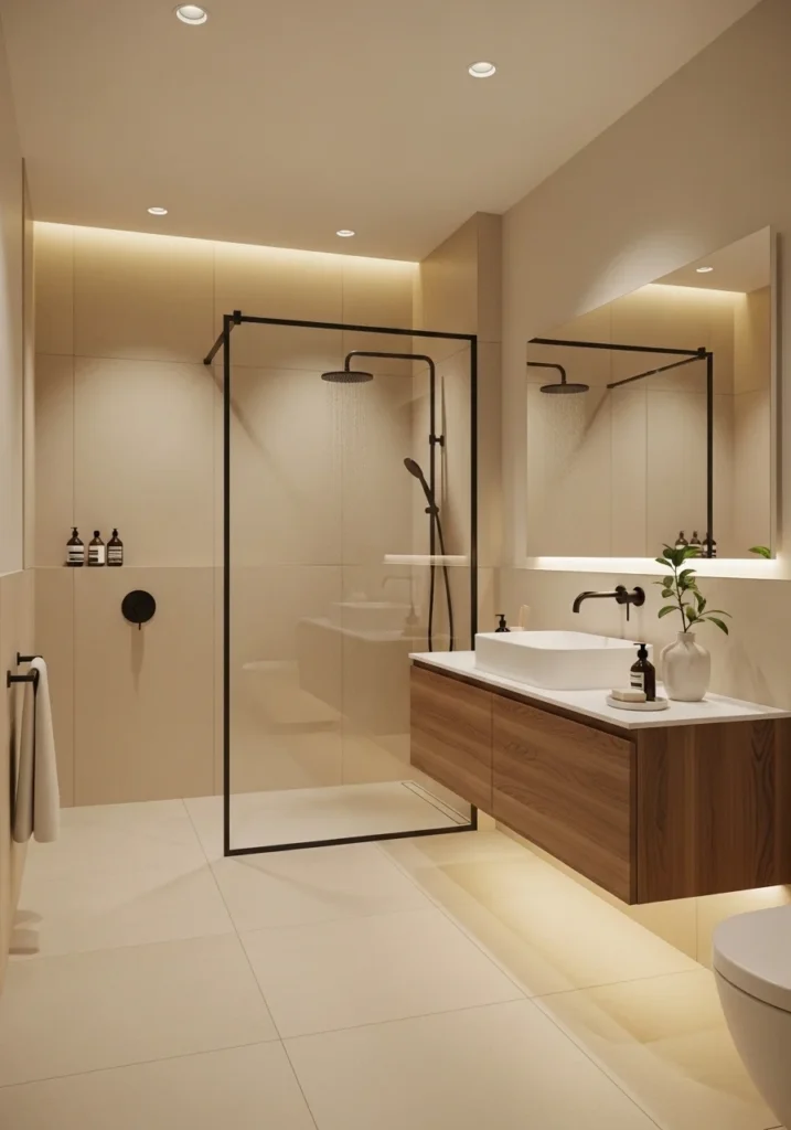 large format bathroom tile floor