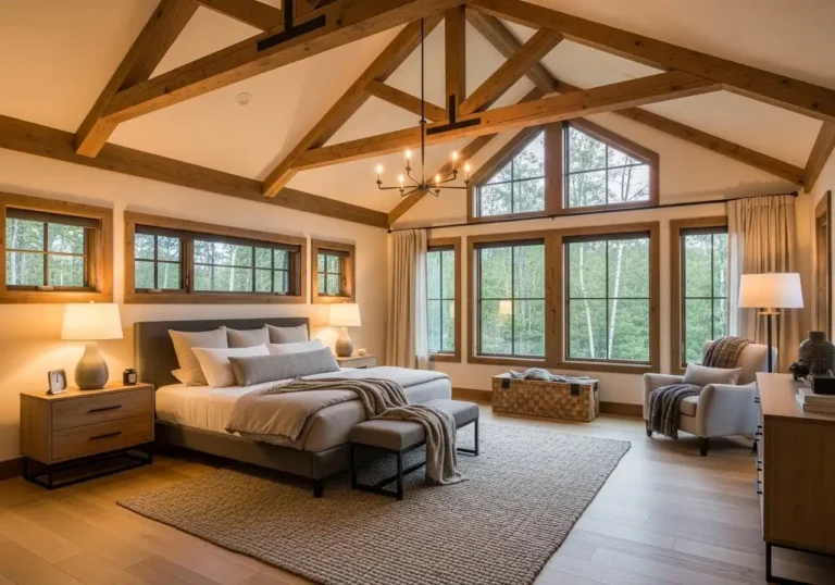 vaulted ceiling bedroom ideas cozy airy modern design