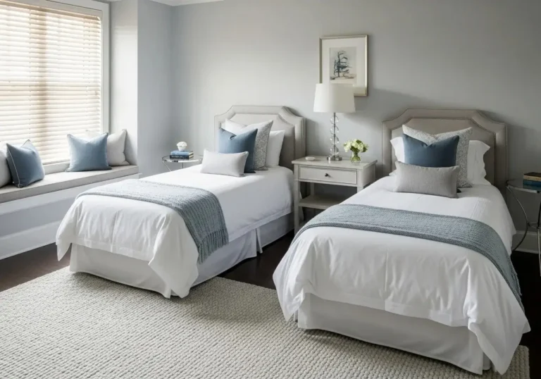 Beautiful guest Bedroom with Twin Beds look