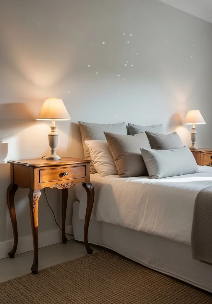 french provincial bedroom vintage nightstands styling