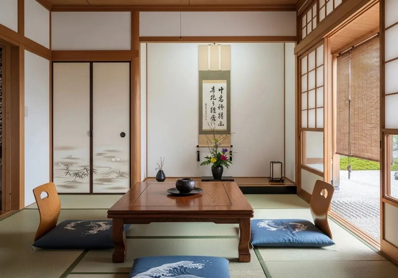 Beautiful japanese living room look
