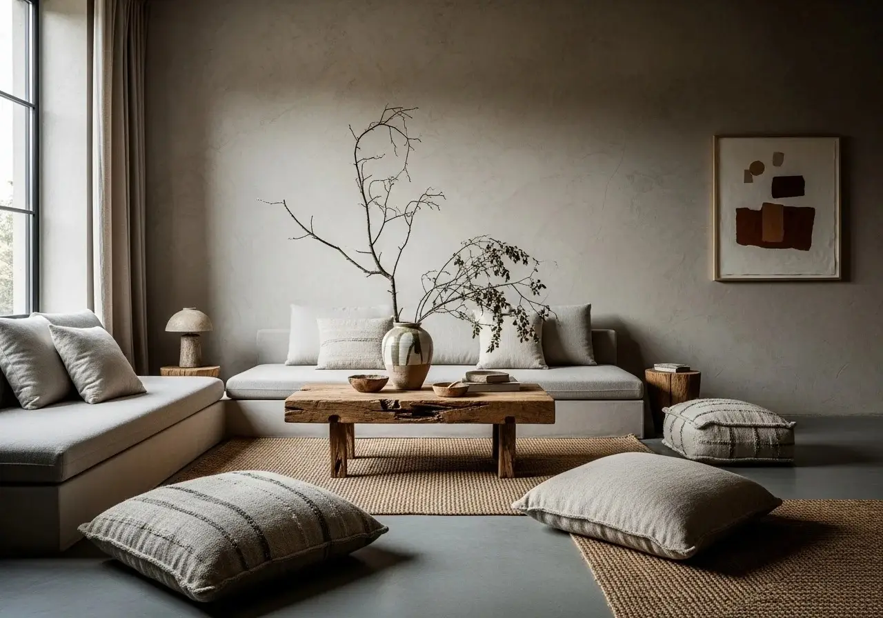 Beautiful wabi sabi living room look