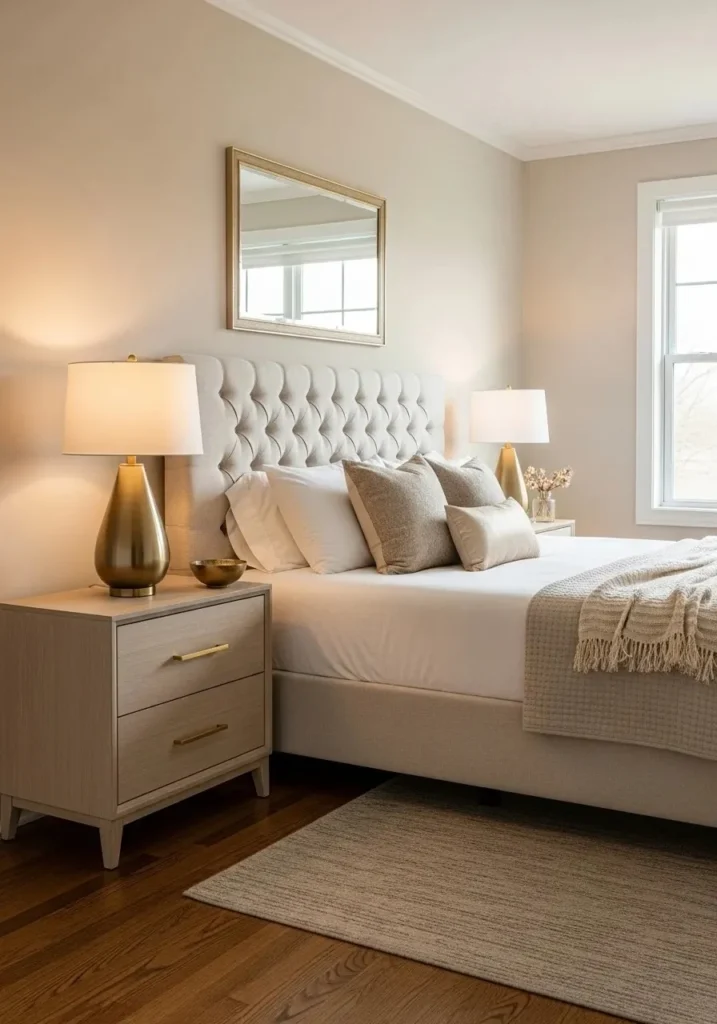 french provincial bedroom gold brass accents elegant