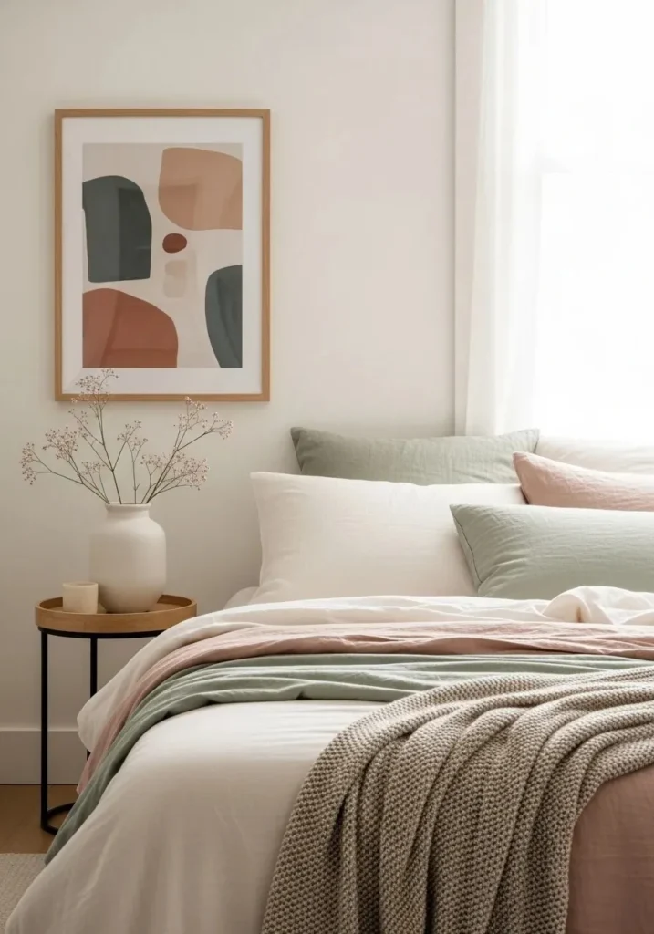 Pretty bedroom decor with simple and elegant styling details