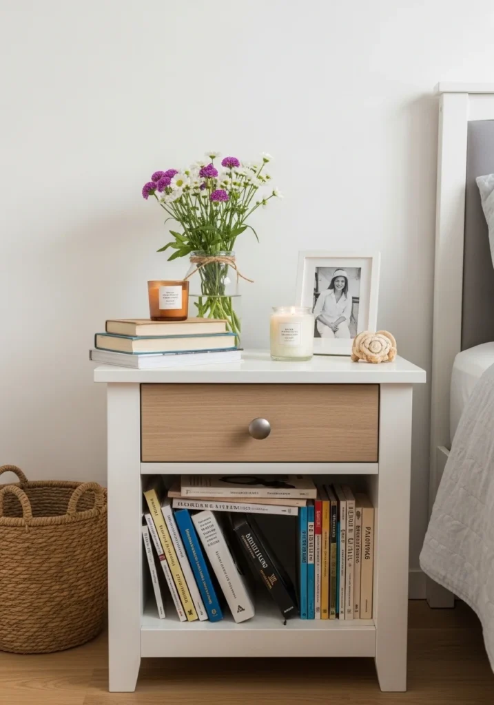 Personal decor touches in a twin bed guest room creating a warm and welcoming feel.