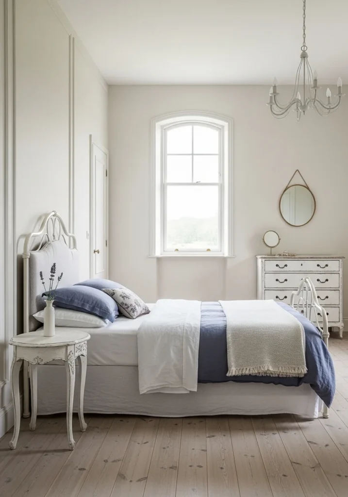 french provincial bedroom minimal uncluttered design